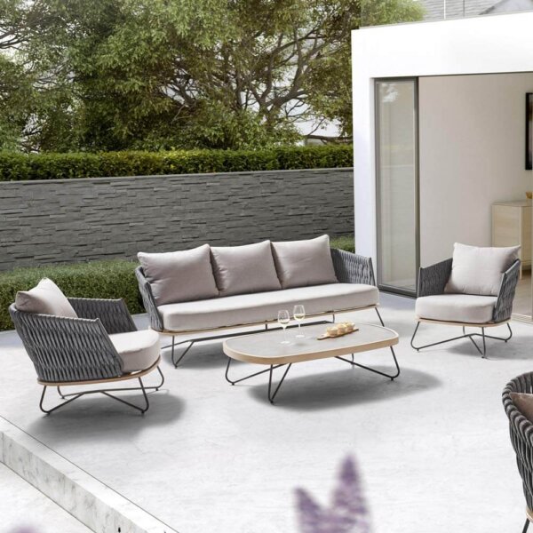Kettler Aruba Lounge 3 Seat Sofa, 2 Arm Chair & Coffee Table Set