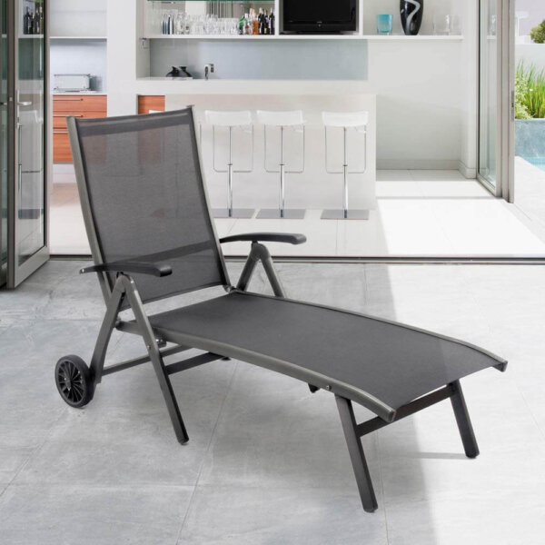 Kettler Surf Active Folding Lounger on a white outdoor patio area