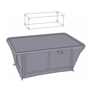 drawing of Hartman Apollo Large Rectangle Coffee Table Protective Cover on white background illustrating glass guard separately