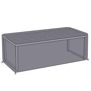 drawing of Hartman Singapore Rectangle Coffee Table & 3 Seat Bench Protective Cover on white background