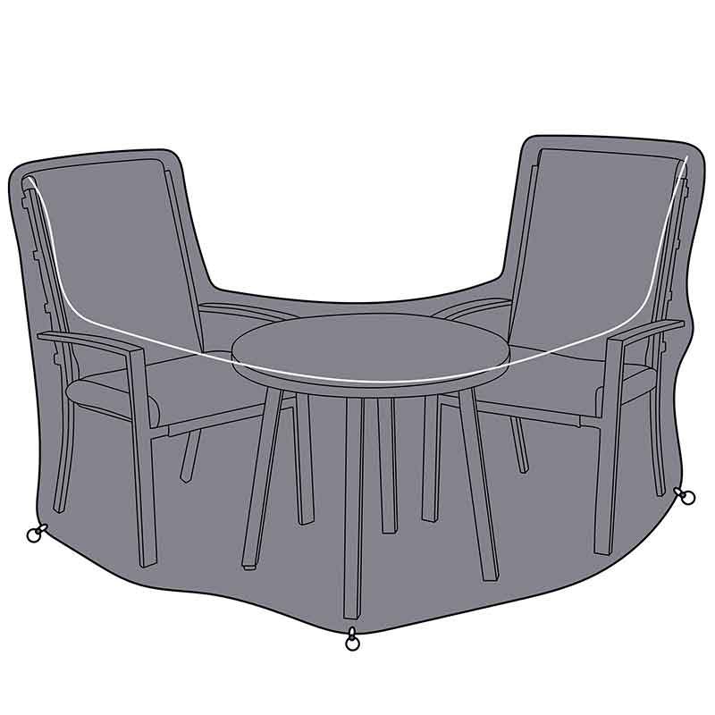 drawing of Hartman Vienna Bistro Set Protective Cover on white background