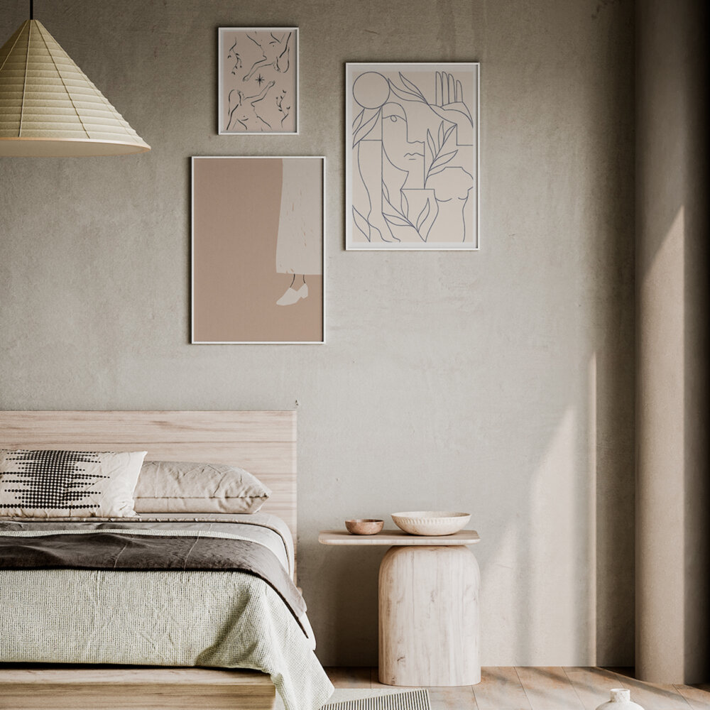 Eden by Kit Agar Chantilly 30x40 cm Art Print in a bedroom setting
