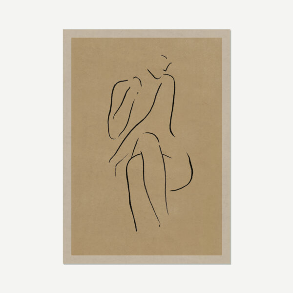 Art print depicting female form using simple lines