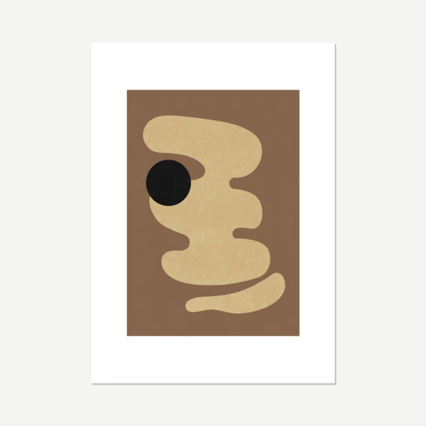abstract art print using browns, beiges and black by artist Denis Boudart