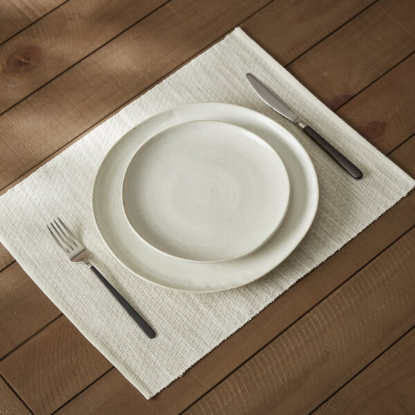 taupe off white textured placemat