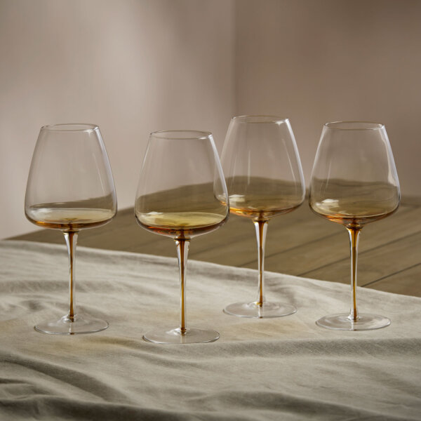 Melbury Red Wine Glass Amber Set Of 4