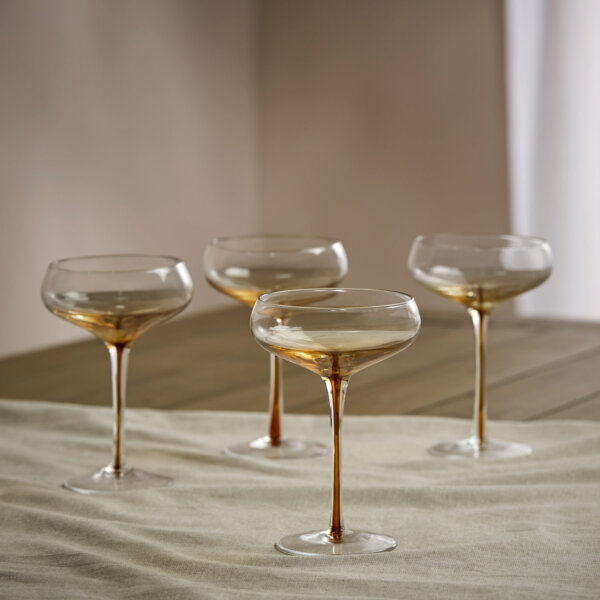 Melbury Cocktail Glass Amber Set Of 4