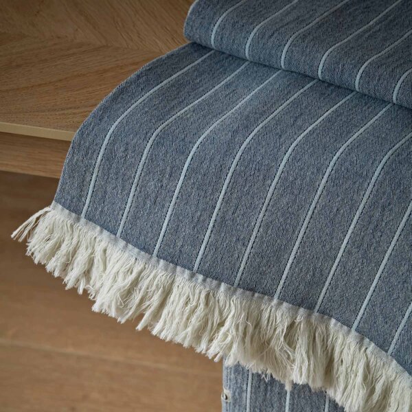 Belvoir Stripe Throw Soft Indigo