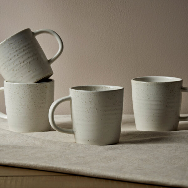 Delamere Cup Grey/White Set Of 4