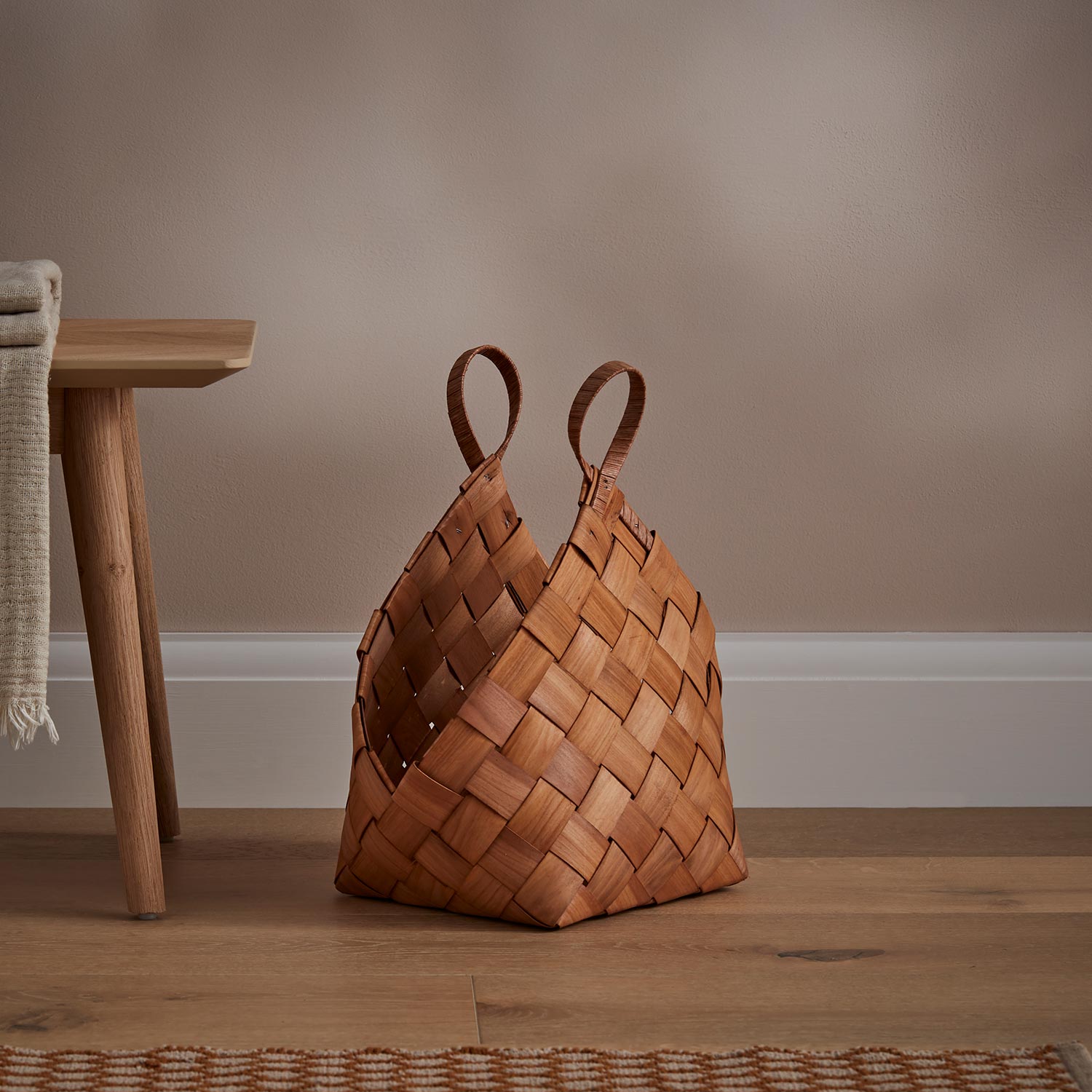 Shop Carrick Small Woven Storage Basket, Brown Pine Basket