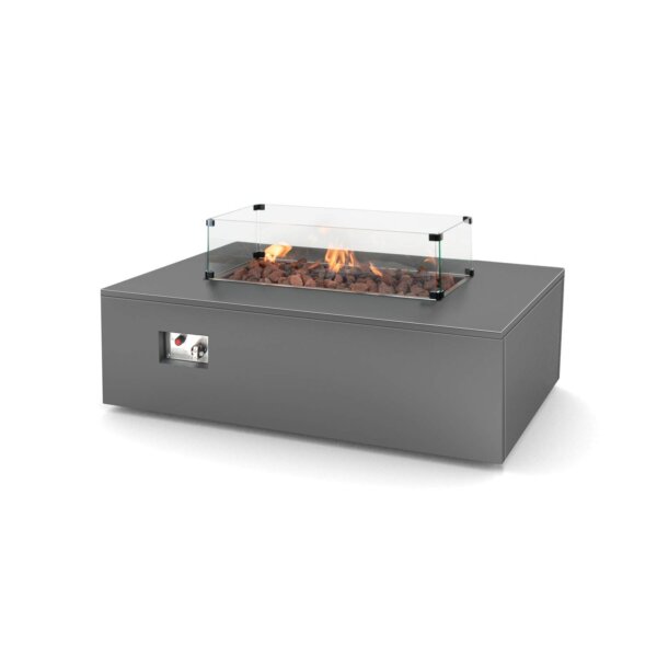 Kettler Universal Aluminium Fire Pit Coffee Table 132x85cm with Glass Shield