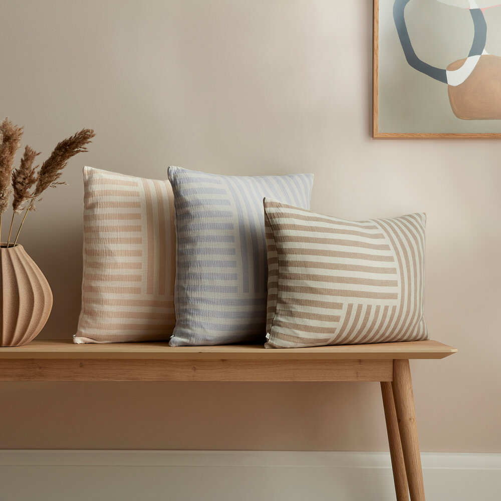Cosdon striped cushion in three colours