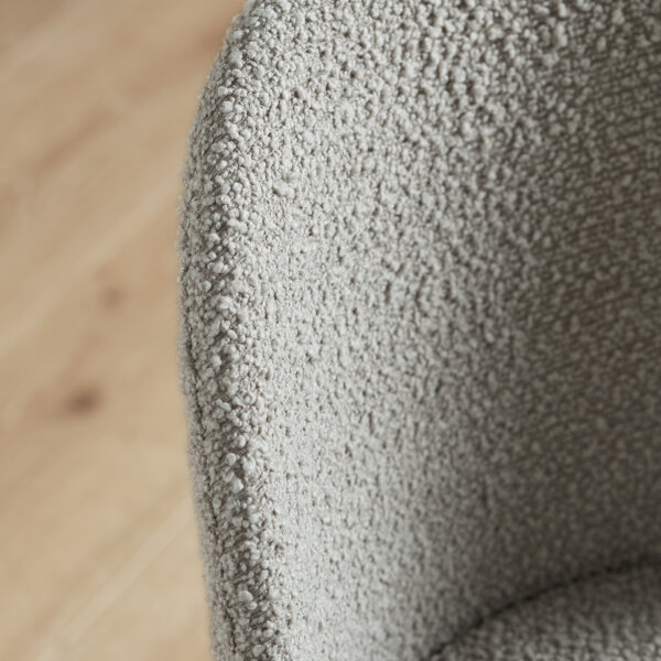 Grey tone teddy fabric cupped Burnham chair back