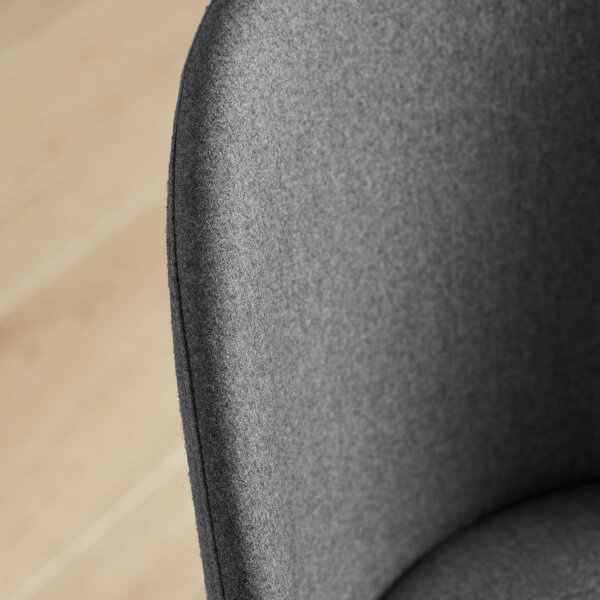 dark grey fabric cup back dining chair pair