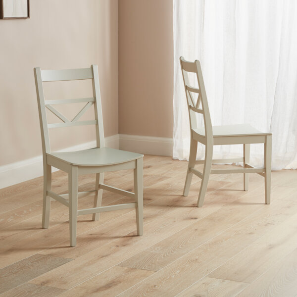 Modern Farmhouse chevron back dining chairs on a wooden floor