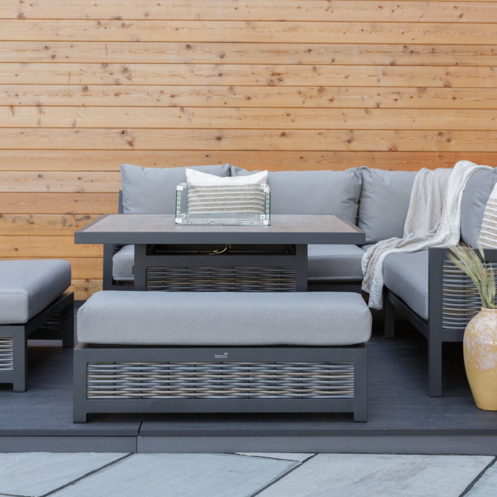 Bramblecrest Portofino 10 Seater Dining Set with Fire Pit Charlies