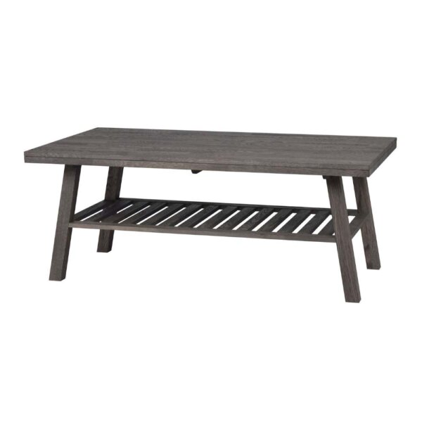 Kitsilano solid oak coffee table dark brown- cut out at an angle