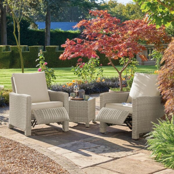 Kettler Palma Duo Relaxer Seat in Oyster on Patio