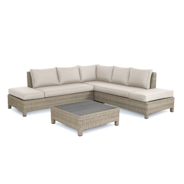Kettler Palma Low Lounge Corner Sofa Set With Coffee Table - Oyster - cut out