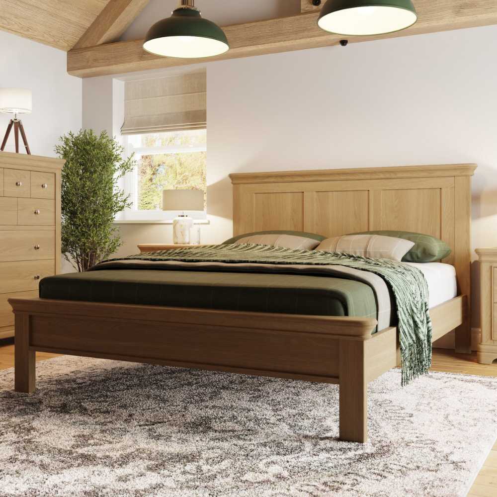 The Serenity King Size Bed Classic Oak